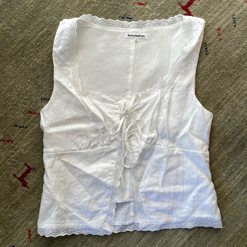Reformation Rosalie Linen Top